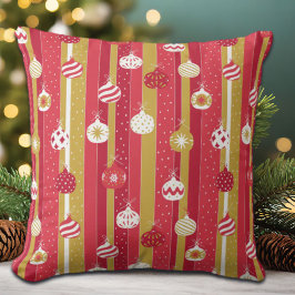 レッドイエロークリスマスツリーオーナメント クッション