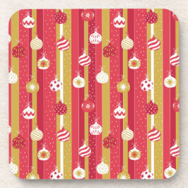 レッドイエロークリスマスツリーオーナメント コースター