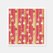 レッドイエロークリスマスツリーオーナメント スタンダードカクテルナプキン (正面)