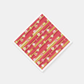 レッドイエロークリスマスツリーオーナメント スタンダードカクテルナプキン (角)