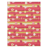 レッドイエロークリスマスツリーオーナメント テーブルクロス (正面)