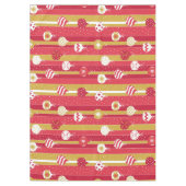 レッドイエロークリスマスツリーオーナメント テーブルクロス (正面)