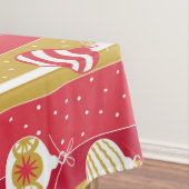 レッドイエロークリスマスツリーオーナメント テーブルクロス (インサイチュ)