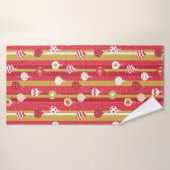 レッドイエロークリスマスツリーオーナメント バスタオル (バスタオル)