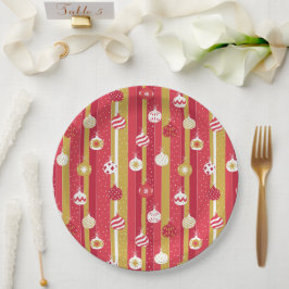 レッドイエロークリスマスツリーオーナメント ペーパープレート