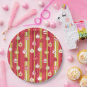 レッドイエロークリスマスツリーオーナメント ペーパープレート (パーティー)