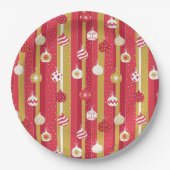 レッドイエロークリスマスツリーオーナメント ペーパープレート (正面)