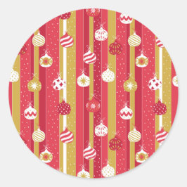 レッドイエロークリスマスツリーオーナメント ラウンドシール