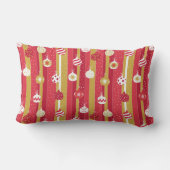 レッドイエロークリスマスツリーオーナメント ランバークッション (裏面)