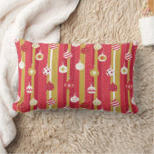 レッドイエロークリスマスツリーオーナメント ランバークッション (ブランケット)