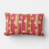 レッドイエロークリスマスツリーオーナメント ランバークッション (正面)