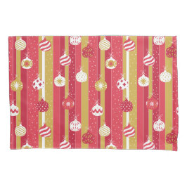 レッドイエロークリスマスツリーオーナメント 枕カバー