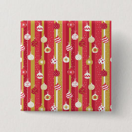 レッドイエロークリスマスツリーオーナメント 缶バッジ