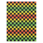 レッドイエローグリーングラデーションラスタ市松模様に テーブルクロス (正面)