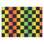 レッドイエローグリーングラデーションラスタ市松模様に テーブルクロス (正面(横))