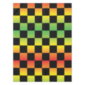 レッドイエローグリーングラデーションラスタ市松模様に テーブルクロス (正面)