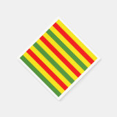 レッドイエローグリーンストライプデザイン スタンダードカクテルナプキン (角)