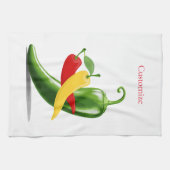 レッドイエローグリーンチリ唐辛子サンダー_コーブ キッチンタオル (横)