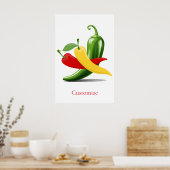 レッドイエローグリーンチリ唐辛子サンダー_コーブ ポスター (キッチン)