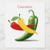 レッドイエローグリーンチリ唐辛子サンダー_コーブ ワインラベル (シングルラベル)