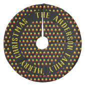 レッドイエローグリーンブラッククリスマスツリーラスタ フリース ツリースカート (正面)