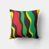 レッドイエローグリーンブラックラスタ波 クッション (裏面)