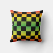 レッドイエローグリーンラスタチェッグラデーションカーボード クッション (裏面)