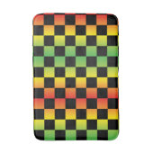 レッドイエローグリーンラスタチェッグラデーションカーボード バスマット (正面縦)