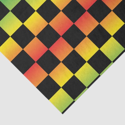 レッドイエローグリーンラスタチェッグラデーションカーボード 薄葉紙 (詳細)