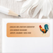 レッドイエローグリーンルースターバード差出人住所ラベル ラベル (インサイチュ)