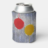 レッドイエローサンスポット水玉模様抽象芸術 缶クーラー (缶裏面)