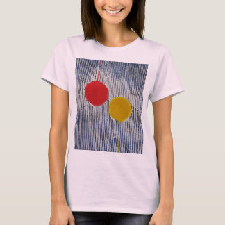 レッドイエローサンスポット水玉模様抽象芸術 Tシャツ
