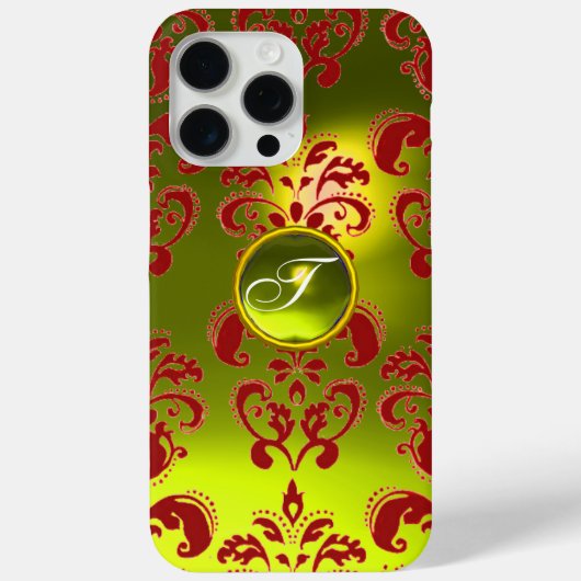 レッドイエローダマスクゲムストンモノグラムフローラ Case-Mate iPhoneケース (裏面)
