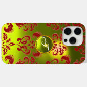 レッドイエローダマスクゲムストンモノグラムフローラ Case-Mate iPhoneケース (裏面 (横))