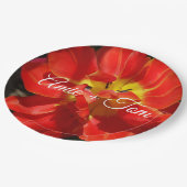 レッドイエローチューリ結婚ップのカスタム紙プレート ペーパープレート (アングル)