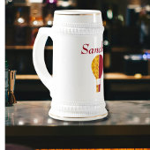 レッドイエローニューメキシコZiaホットエアバルーン ビールジョッキ