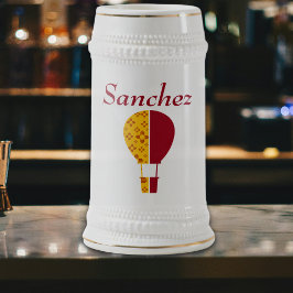 レッドイエローニューメキシコZiaホットエアバルーン ビールジョッキ