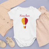 レッドイエローニューメキシコZiaホットエアバルーン ベビーボディスーツ