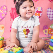 レッドイエローニューメキシコZiaホットエアバルーン ベビーボディスーツ