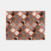 レッドイエローハリウッドアニマルプリント フリースブランケット (正面(横))