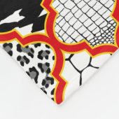 レッドイエローハリウッドアニマルプリント フリースブランケット (角)