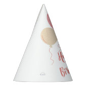 レッドイエローピンクかわいいバルーンハッピーバースデー パーティーハット (左)