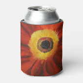 レッドイエローフラワー絵画ズカスタムクーラーボックス 缶クーラー (缶正面)