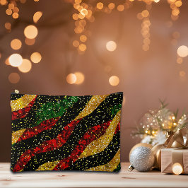 レッドイエローブラックウェーブオブフェスティバルグリッター アクセサリーポーチ