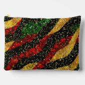 レッドイエローブラックウェーブオブフェスティバルグリッター アクセサリーポーチ (正面)