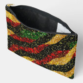 レッドイエローブラックウェーブオブフェスティバルグリッター アクセサリーポーチ (見開き)