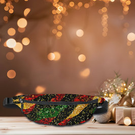 レッドイエローブラックウェーブオブフェスティバルグリッター ファニーパック