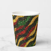 レッドイエローブラックウェーブオブフェスティバルグリッター 紙コップ (裏面)