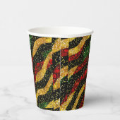 レッドイエローブラックウェーブオブフェスティバルグリッター 紙コップ (右)