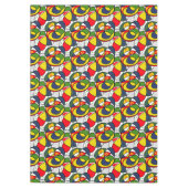 レッドイエローブルーグリーンビーチボール テーブルクロス (正面)